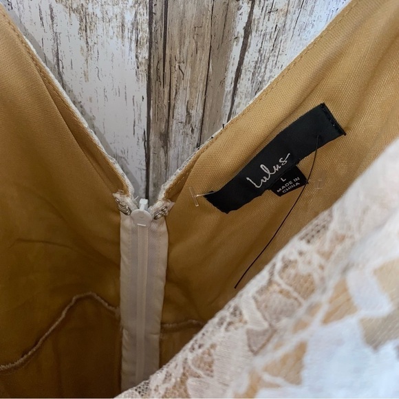 Lulus Frilled To Be Here Lace Floral Ruched Dress - Picture 9 of 9